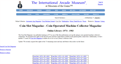 Desktop Screenshot of coinslot.arcade-museum.com